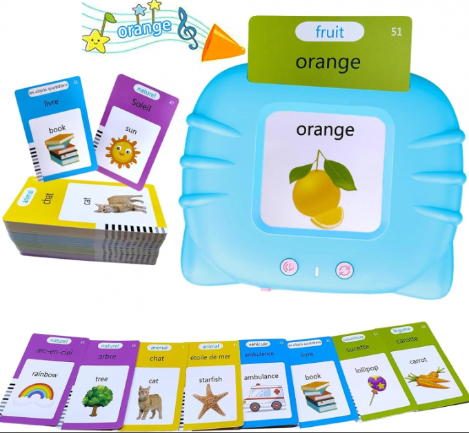 Cartes Flash Parlantes pour Enfants en français et en anglais